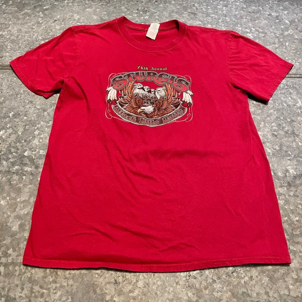 STURGIS 76th Annual 2016 Black Hills Rally South Dakota Shirt Mens Large Eagle
